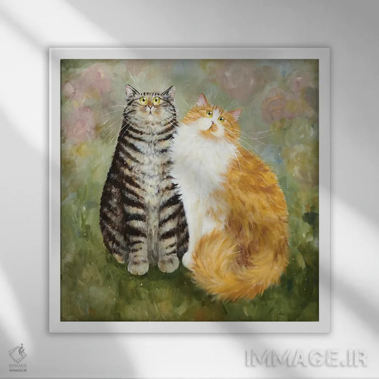 تابلو دکوراتیو پادی و کیران اثر کیم هاسکینز - نمای قابدار سفید