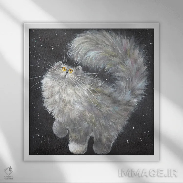 تابلو دکوراتیو اسموکی اثر کیم هاسکینز - نمای قابدار سفید