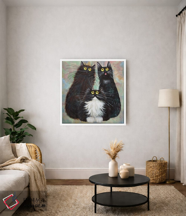 تابلو دکوراتیو سه نفره سیاه و سفید اثر کیم هاسکینز - D1W