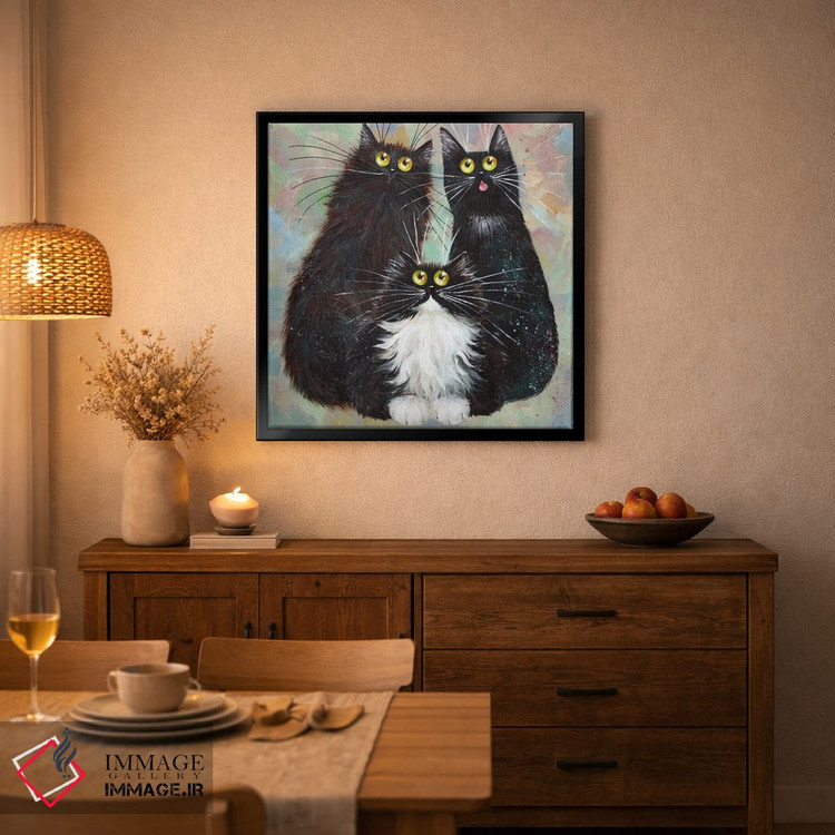 تابلو دکوراتیو سه نفره سیاه و سفید اثر کیم هاسکینز - D3B