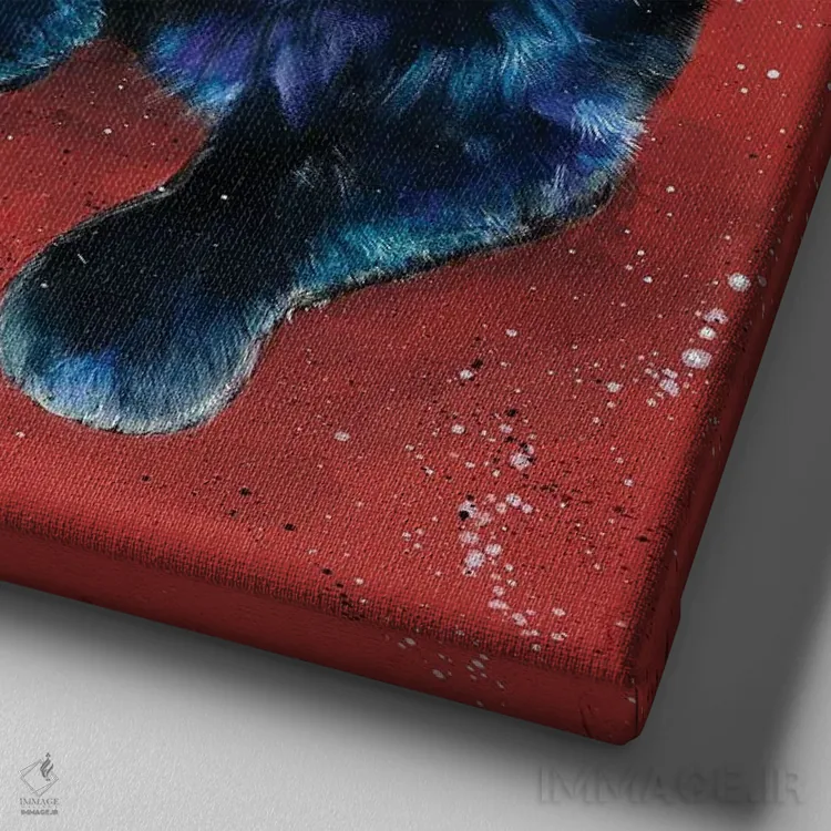 تابلو دکوراتیو آلفی اثر کیم هاسکینز - نمای نزدیک بافت بوم