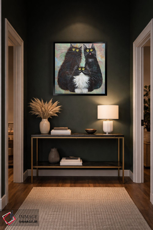 تابلو دکوراتیو سه نفره سیاه و سفید اثر کیم هاسکینز - D6B