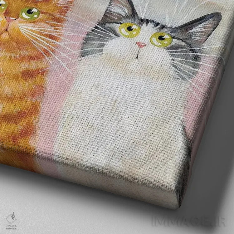 تابلو دکوراتیو روی زمین و در بهشت اثر کیم هاسکینز - نمای نزدیک بافت بوم