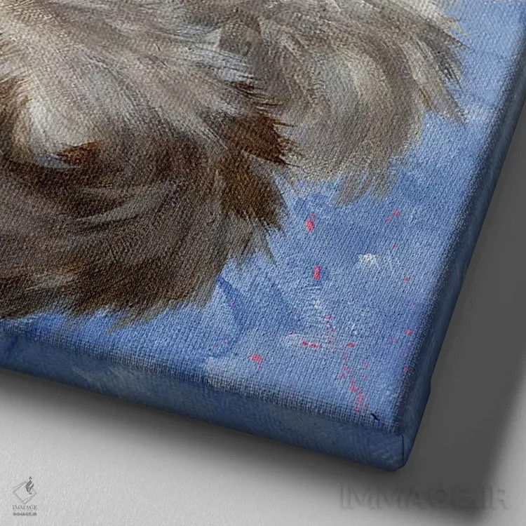 تابلو دکوراتیو آریانا و ویلو اثر کیم هاسکینز - نمای نزدیک بافت بوم