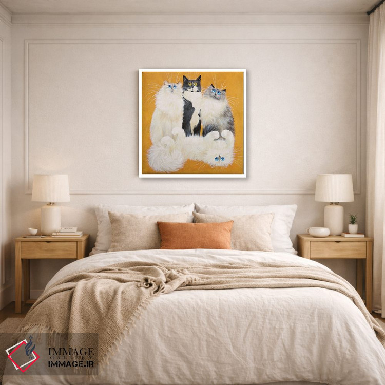تابلو دکوراتیو میتن و گربه های عروسکی اثر کیم هاسکینز - D4W