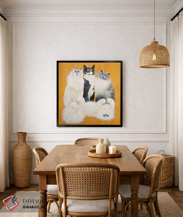 تابلو دکوراتیو میتن و گربه های عروسکی اثر کیم هاسکینز - D6B