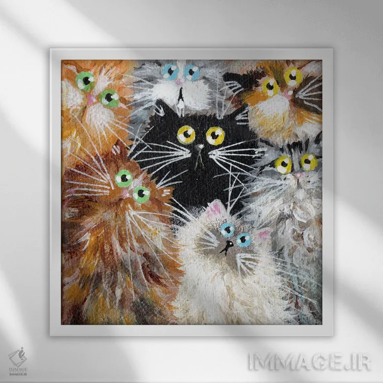 تابلو دکوراتیو مینی سون اثر کیم هاسکینز - نمای قابدار سفید