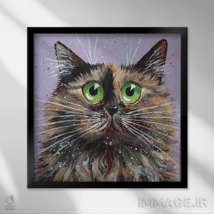 تابلو دکوراتیو پشمالو اثر کیم هاسکینز - نمای قابدار مشکی