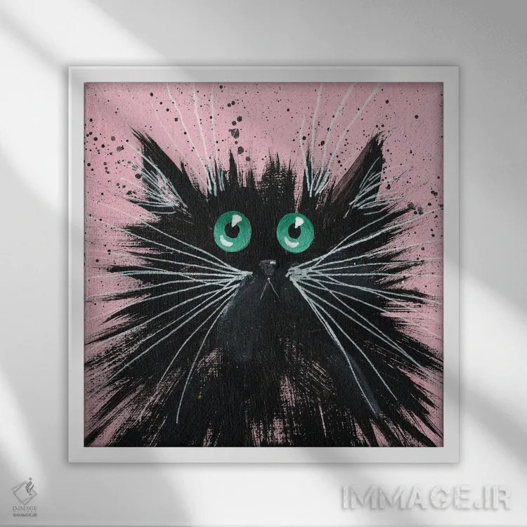 تابلو دکوراتیو پوکا اثر کیم هاسکینز - نمای قابدار سفید