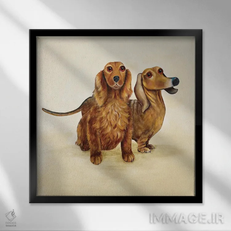 تابلو دکوراتیو نیکا و جت اثر کیم هاسکینز - نمای قابدار مشکی