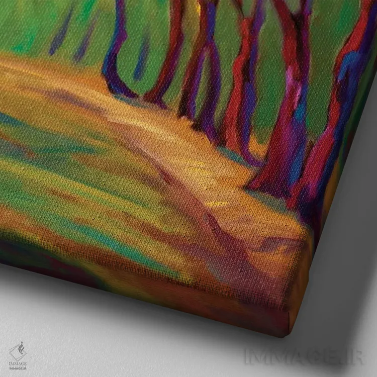 تابلو دکوراتیو جای مخفی ما اثر کانی کیم - نمای نزدیک بافت بوم