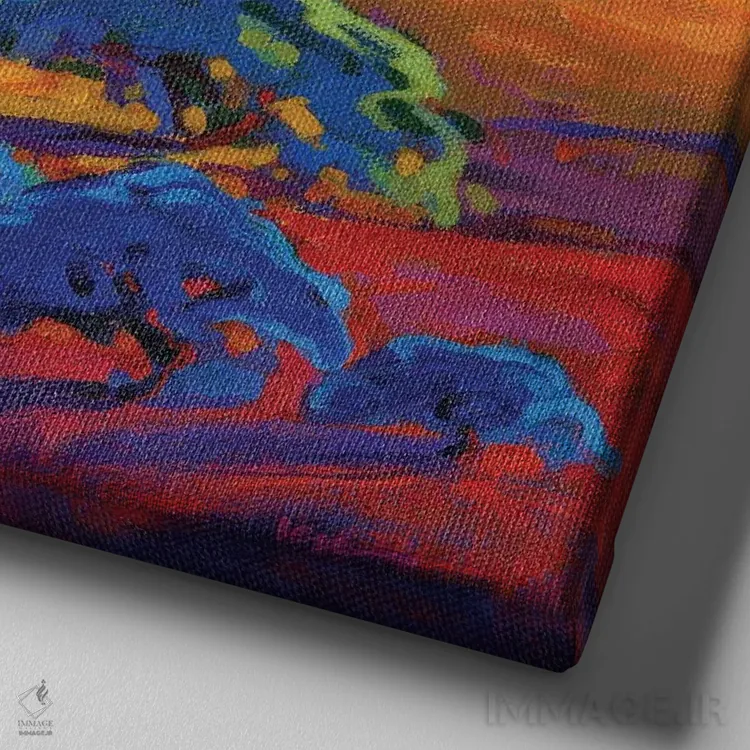 تابلو دکوراتیو تپه های نرم ۲ اثر کانی کیم - نمای نزدیک بافت بوم