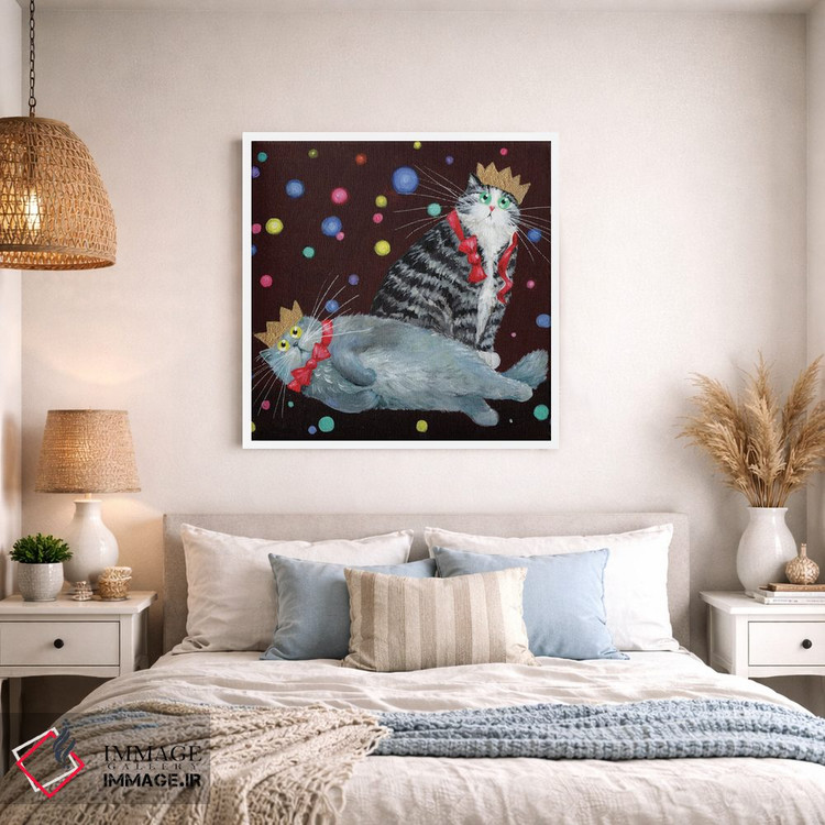 تابلو دکوراتیو گربه های مهمانی اثر کیم هاسکینز - D1W