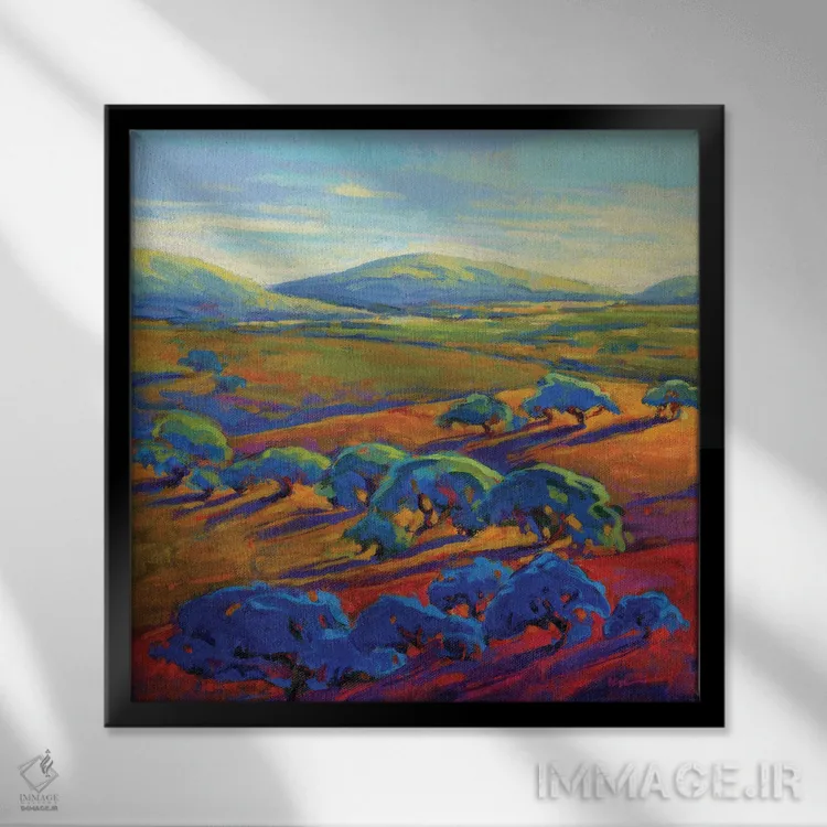 تابلو دکوراتیو تپه های نرم ۲ اثر کانی کیم - نمای قابدار مشکی