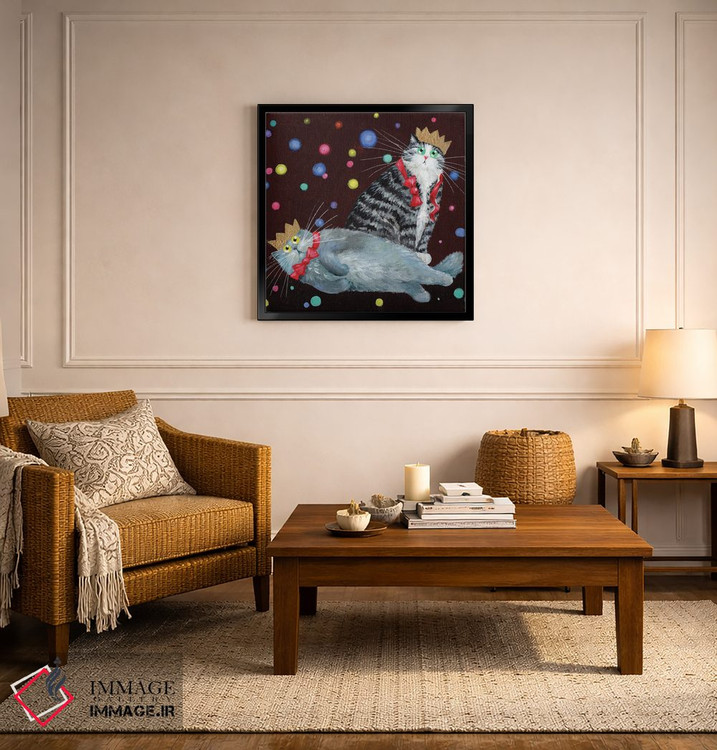 تابلو دکوراتیو گربه های مهمانی اثر کیم هاسکینز - D5B
