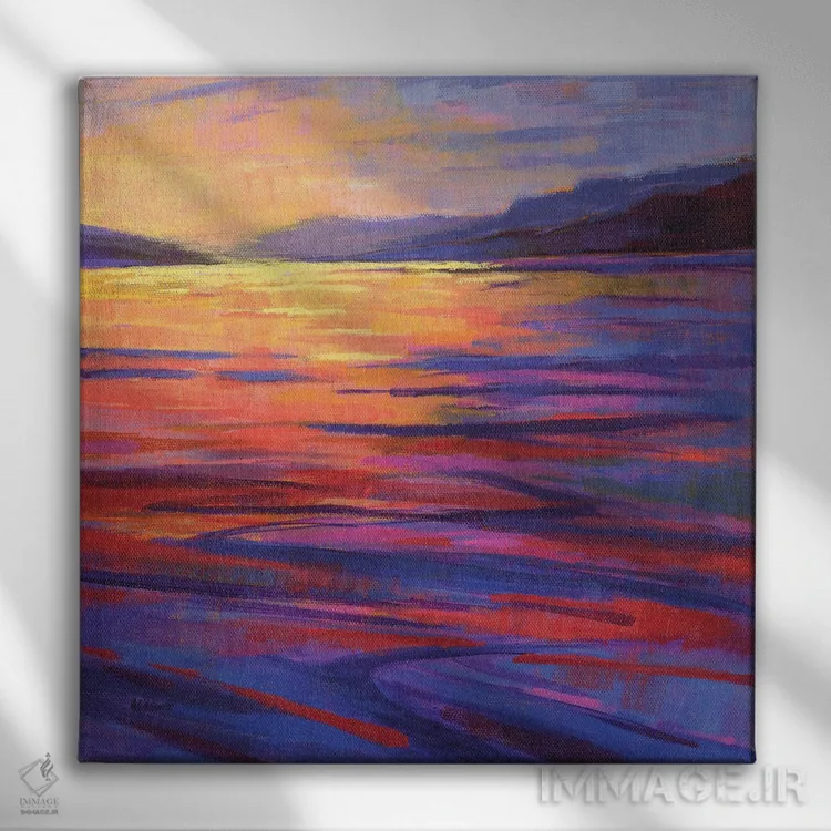 تابلو دکوراتیو جایی که نهنگ ها بازی می کنند ۲ اثر کانی کیم - نمای روبهرو روی دیوار