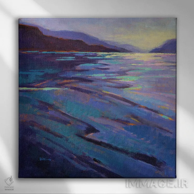 تابلو دکوراتیو جایی که نهنگ ها بازی می کنند ۳ اثر کانی کیم - نمای روبهرو روی دیوار