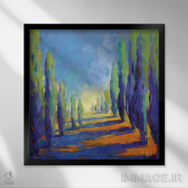 تابلو دکوراتیو رنگ های تابستان ۸ اثر کانی کیم - نمای قابدار مشکی