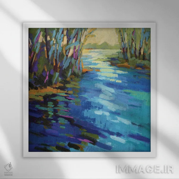 تابلو دکوراتیو رنگ های تابستان ۹ اثر کانی کیم - نمای قابدار سفید