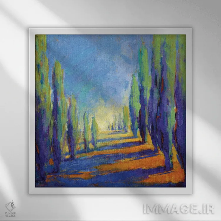 تابلو دکوراتیو رنگ های تابستان ۸ اثر کانی کیم - نمای قابدار سفید