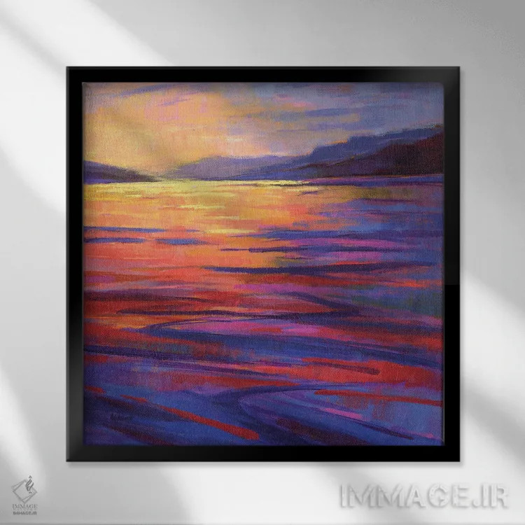 تابلو دکوراتیو جایی که نهنگ ها بازی می کنند ۲ اثر کانی کیم - نمای قابدار مشکی