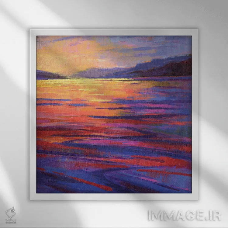 تابلو دکوراتیو جایی که نهنگ ها بازی می کنند ۲ اثر کانی کیم - نمای قابدار سفید