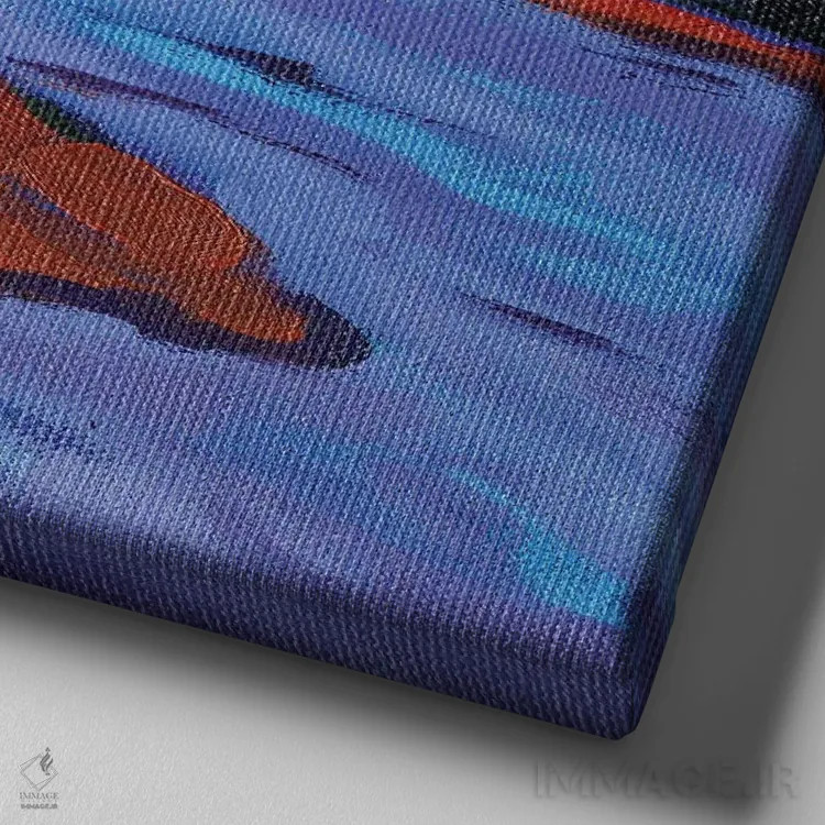 تابلو دکوراتیو کاتدرال راک اثر کانی کیم - نمای نزدیک بافت بوم