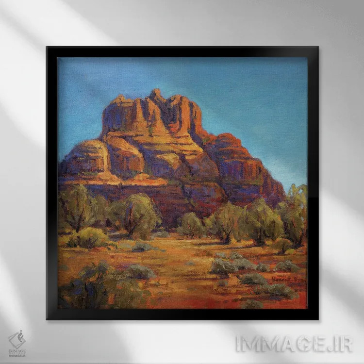 تابلو دکوراتیو صخره بل اثر کانی کیم - نمای قابدار مشکی