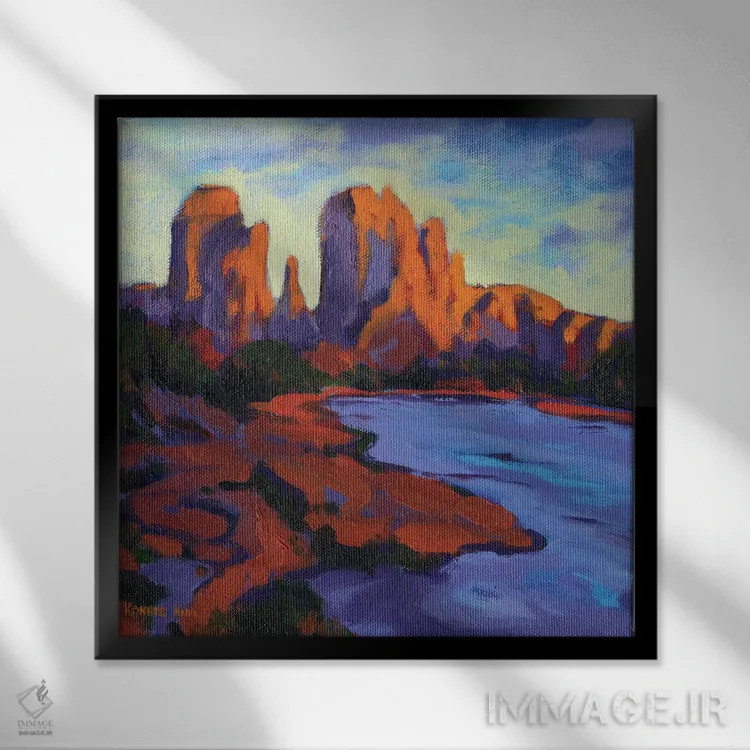 تابلو دکوراتیو کاتدرال راک اثر کانی کیم - نمای قابدار مشکی