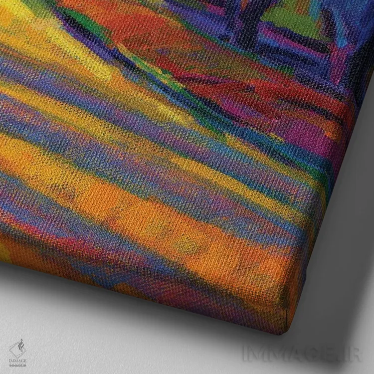 تابلو دکوراتیو سایه های بعدازظهر دو اثر کانی کیم - نمای نزدیک بافت بوم