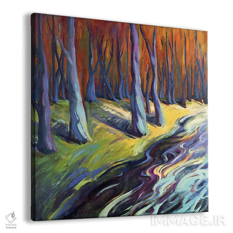 تابلو دکوراتیو جنگل آبی اثر کانی کیم - نمای پرسپکتیو محصول