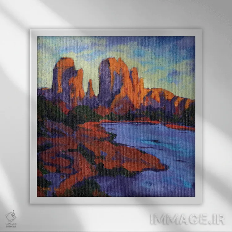 تابلو دکوراتیو کاتدرال راک اثر کانی کیم - نمای قابدار سفید