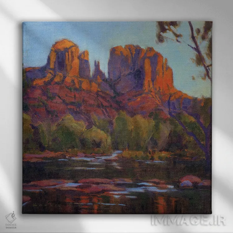 تابلو دکوراتیو Sedona,کاتدرال راک، سدونا اثر کانی کیم - نمای روبهرو روی دیوار