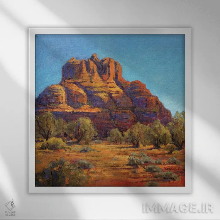 تابلو دکوراتیو صخره بل اثر کانی کیم - نمای قابدار سفید