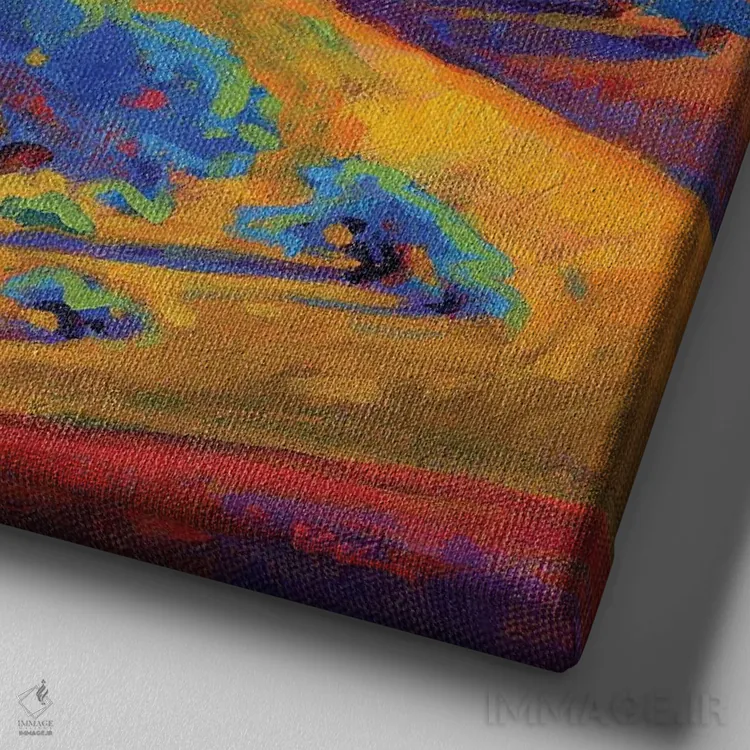 تابلو دکوراتیو تپه های موج دار یک اثر کانی کیم - نمای نزدیک بافت بوم