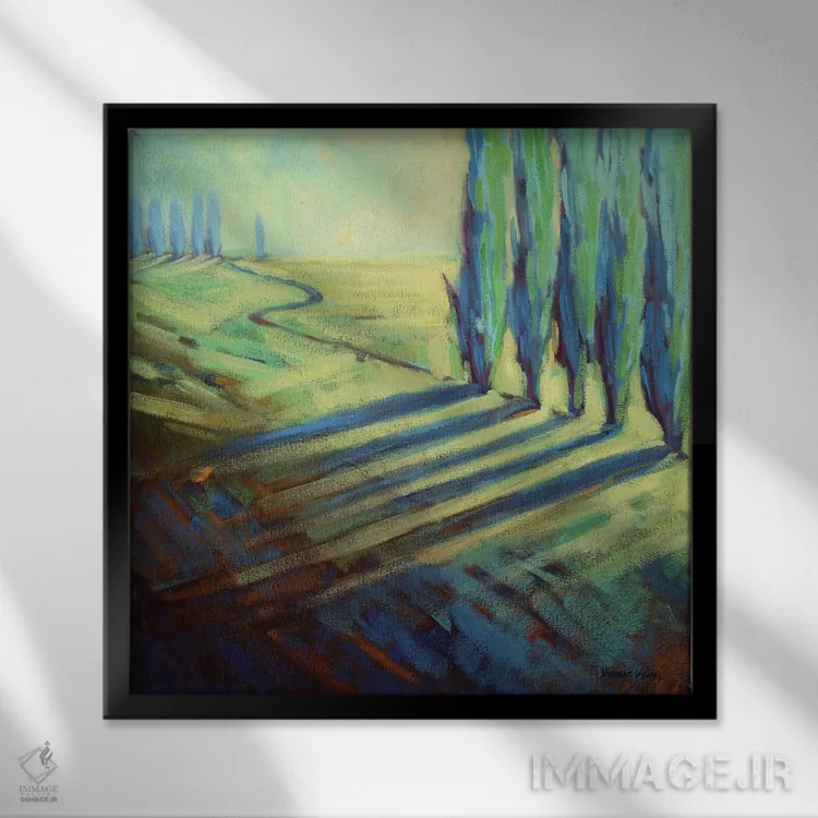 تابلو دکوراتیو آبگون اثر کانی کیم - نمای قابدار مشکی