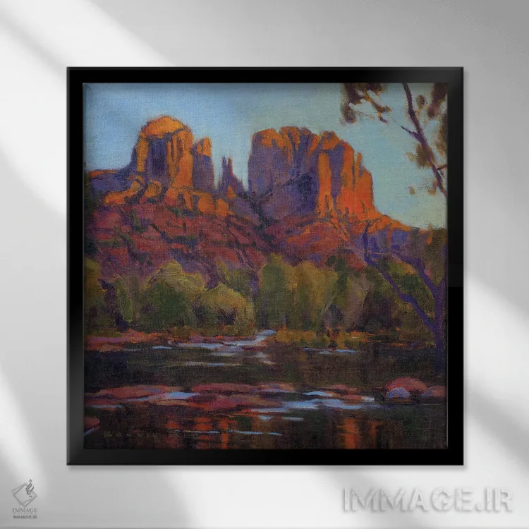 تابلو دکوراتیو Sedona,کاتدرال راک، سدونا اثر کانی کیم - نمای قابدار مشکی