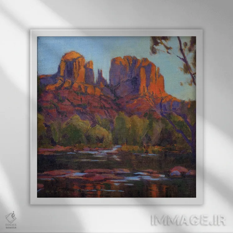 تابلو دکوراتیو Sedona,کاتدرال راک، سدونا اثر کانی کیم - نمای قابدار سفید