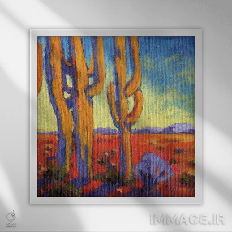 تابلو دکوراتیو نگهبانان صحرا اثر کانی کیم - نمای قابدار سفید