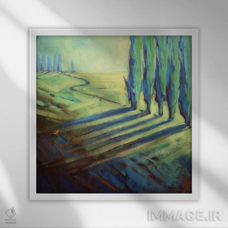 تابلو دکوراتیو آبگون اثر کانی کیم - نمای قابدار سفید