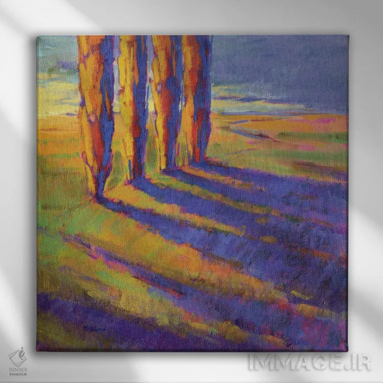 تابلو دکوراتیو رنگ های تابستان پنج اثر کانی کیم - نمای روبهرو روی دیوار
