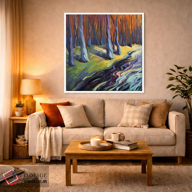 تابلو دکوراتیو جنگل آبی اثر کانی کیم - D2W