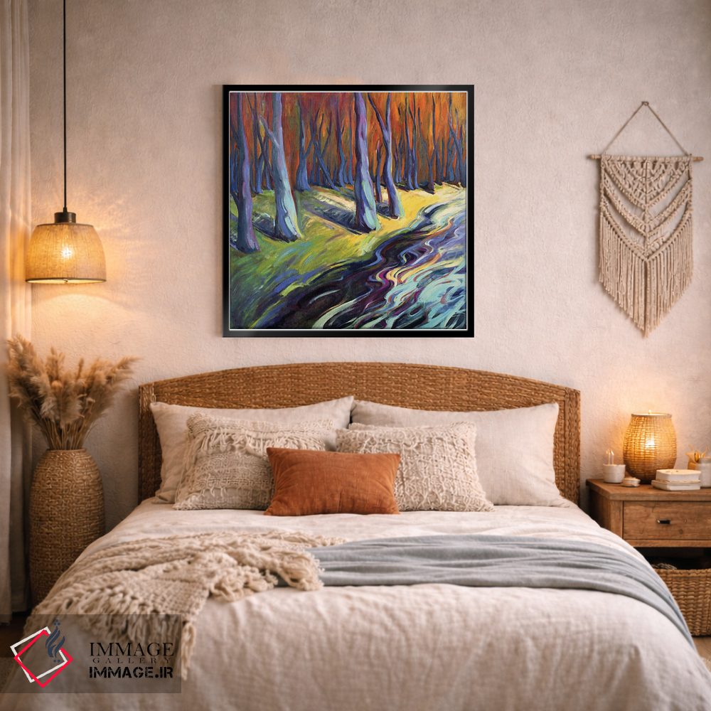 تابلو دکوراتیو جنگل آبی اثر کانی کیم - D3B