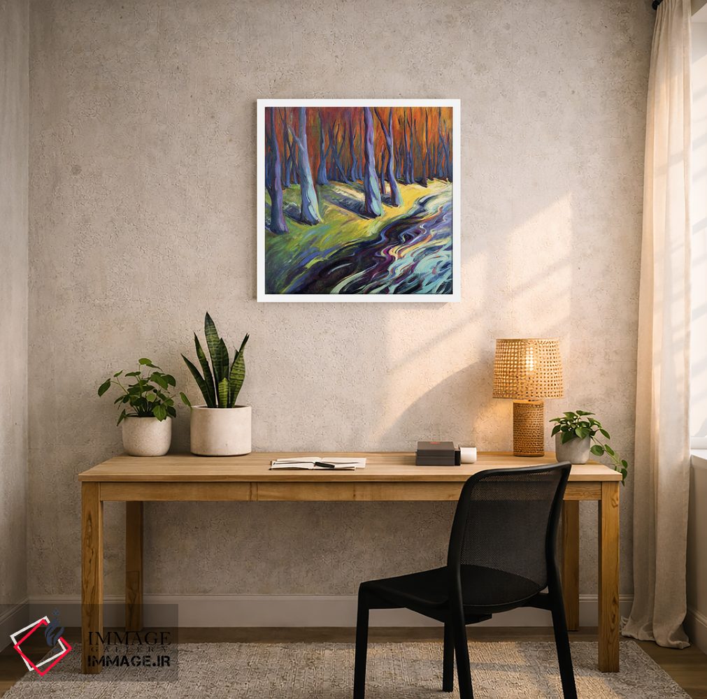 تابلو دکوراتیو جنگل آبی اثر کانی کیم - D4W