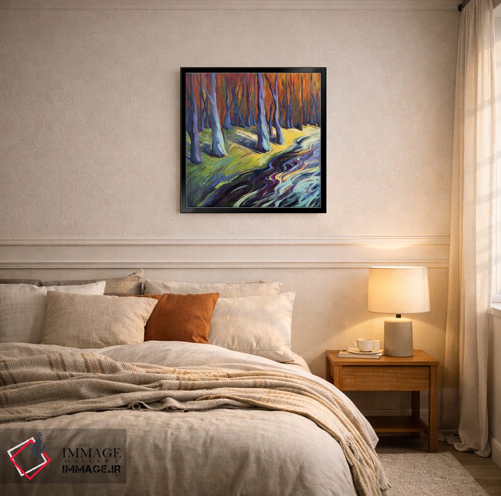 تابلو دکوراتیو جنگل آبی اثر کانی کیم - D6B
