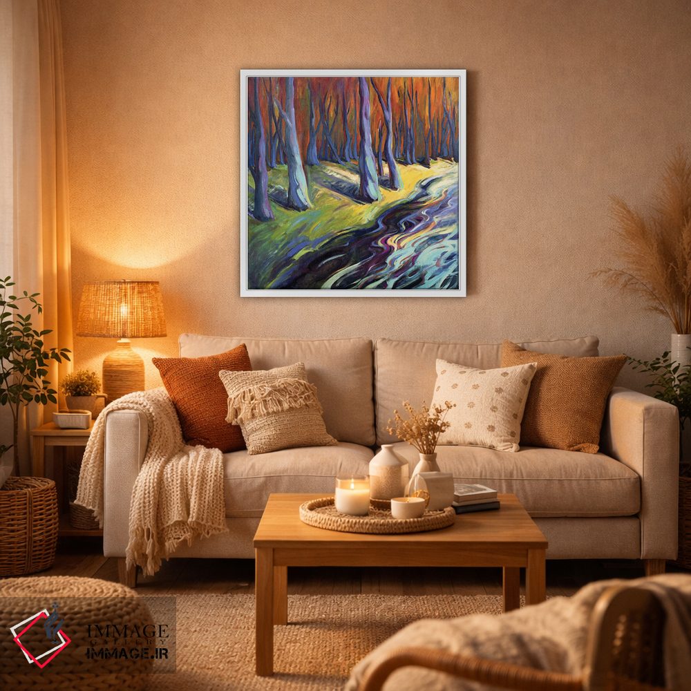 تابلو دکوراتیو جنگل آبی اثر کانی کیم - D5W