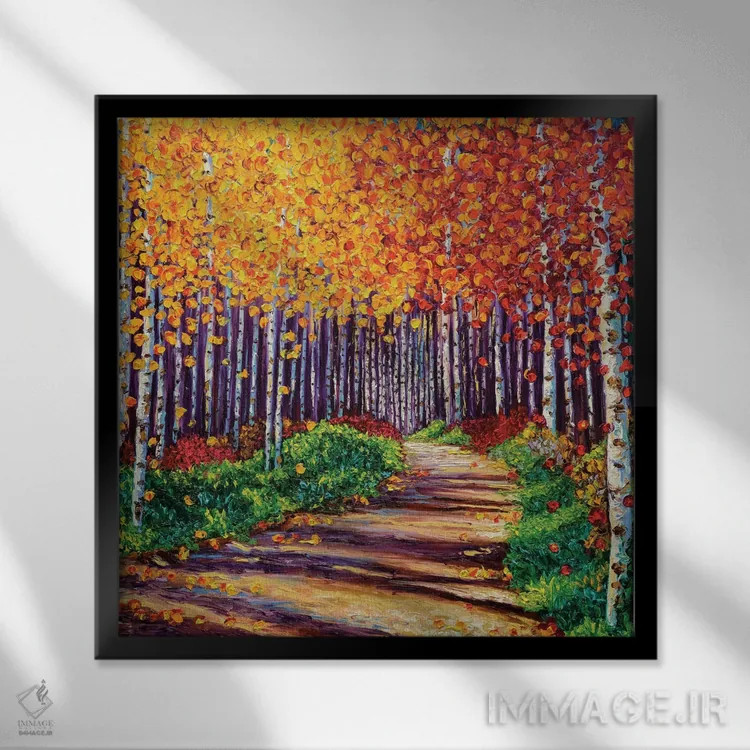 تابلو دکوراتیو جنگل پیچیده اثر کیمبرلی آدامز - نمای قابدار مشکی