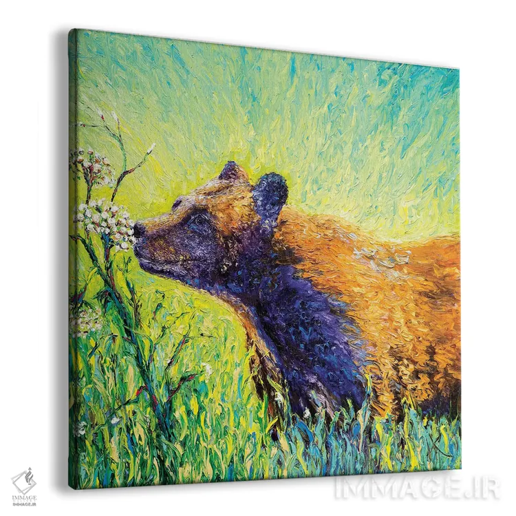 تابلو دکوراتیو خرس درخت شوکران اثر کیمبرلی آدامز - نمای پرسپکتیو محصول