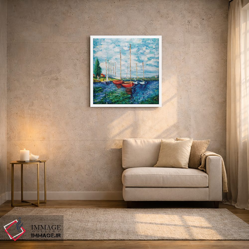 تابلو دکوراتیو قایق های قرمز اثر کیمبرلی آدامز - D1W