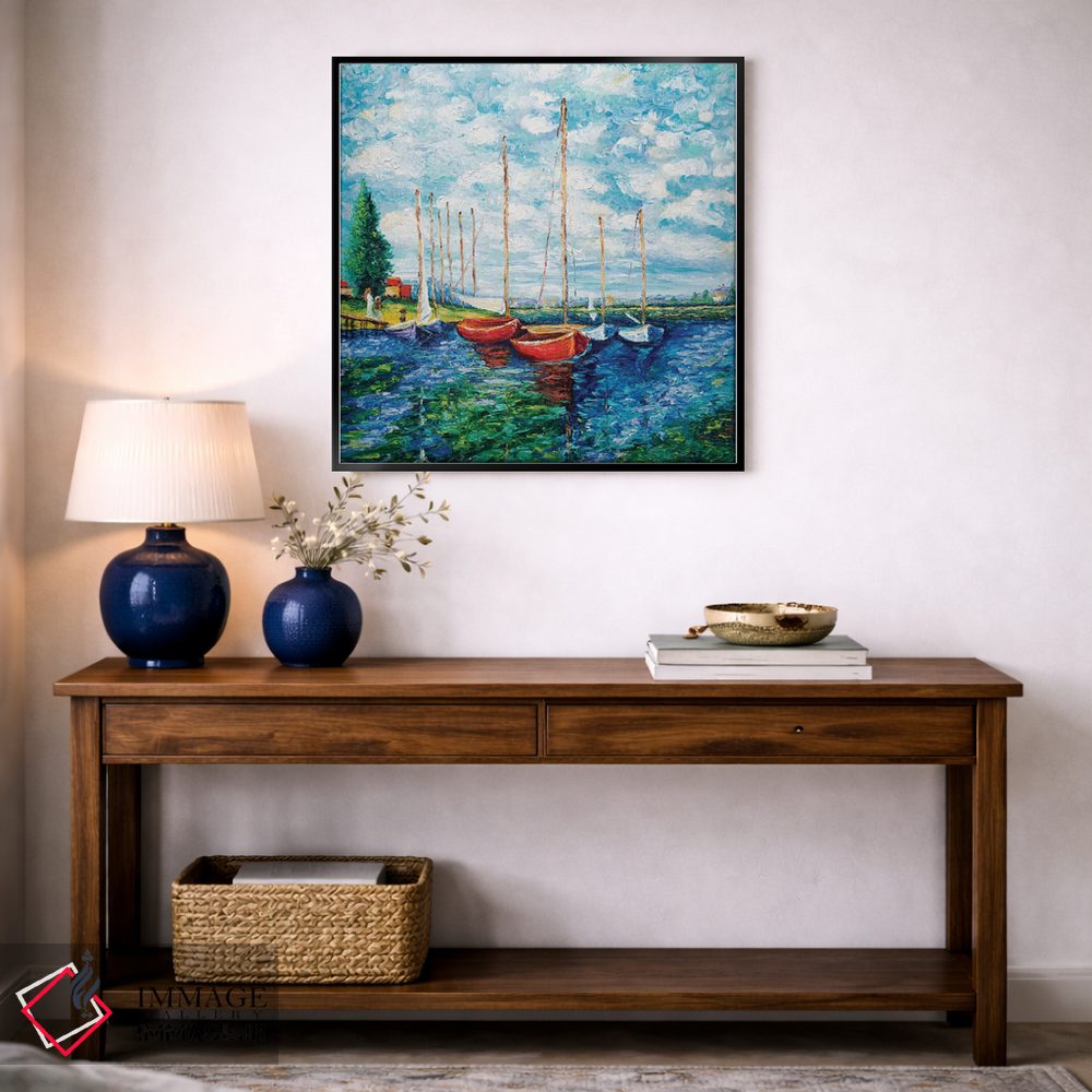 تابلو دکوراتیو قایق های قرمز اثر کیمبرلی آدامز - D4B